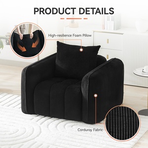 <span class=keywords><strong>Fauteuil</strong></span>-canapé moderne en velours surdimensionné, écologique et durable, confortable pour appartement, <span class=keywords><strong>salon</strong></span>, <span class=keywords><strong>assise</strong></span> profonde, rembourré en éponge - Product Image 3