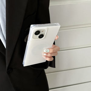 Mode Straight Edge <span class=keywords><strong>Mag</strong></span> Blanc Coffre-fort Téléphone étui pour iphone 13 14 15 16 Pro Max Sans Fil Charge Forte Magnétique Anti-goutte Couverture - Product Image 2
