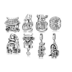 NEW Designer Charms 925 Sterling Silver RV Hut Dr. Rabbit Simple Beads pendant Fits Women Bracelets DIY Charm Jewelry making
