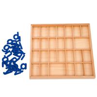 QISHOU Boîte d'alphabet mobile Montessori, jouet éducatif en bois, ensemble de lettres modèle 26 pour l'orthographe et la création de mots, 3 ans et plus