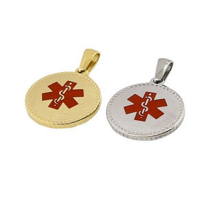 จี้สแตนเลสทรงกลมสลักลายขายส่ง - Product Image 6