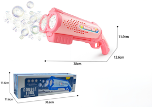 Pistola de Burbujas Automática de Doble Tubo, Pistola de Burbujas Eléctrica de Mano, Generador de Burbujas Continuo, Juguete para Niños, Fiestas al Aire Libre - Product Image 4