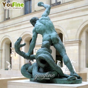 Reproducción de la Famosa Estatua Clásica <span class=keywords><strong>Griega</strong></span> de Hércules con Serpiente, <span class=keywords><strong>Escultura</strong></span> de Bronce a Precio de Mayoreo - Product Image 1