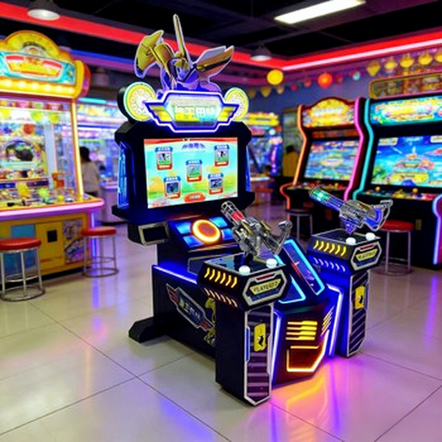 Multi Game Shooting Machine Arcade Cabinet LCD Screen Metal Tempered Glass Construction 110/220V Power for Commercial Indoor