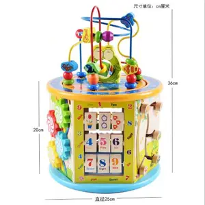 Wholesale Funny 6 Sides Wooden Activity Cube Toy For Baby Wooden Activity Cube Toy