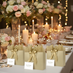 Bolsas de regalo de champán grandes, 4 unidades, con cinta, papel de seda y tarjetas para bodas, cumpleaños y fiestas - Product Image 2