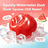 Fabrieksgroothandel Watermeloen Slushy Knijp Speelgoed Realistisch Zacht Fruit Squishy Langzaam Terugverende Stressverlichtende Speelgoed Grappig Cadeau