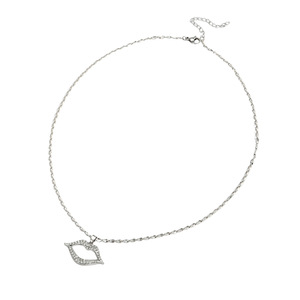 Collier Cœur en Alliage de Zinc avec Pendentif Sertissage Canal, Cadeau pour Femme, Chaîne de Pull Tendance - Product Image 5