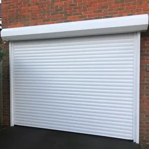 Porta de garagem automática de alumínio, controle remoto de rolo automático moderno para casas
