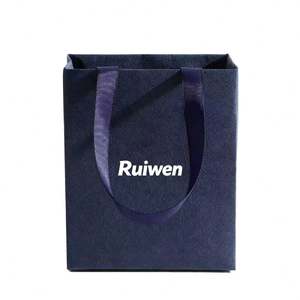 Mini sacs shopping avec poignées en ruban, sacs en papier personnalisés pour bijoux, emballage cadeau, usine de sacs en papier - Product Image 4