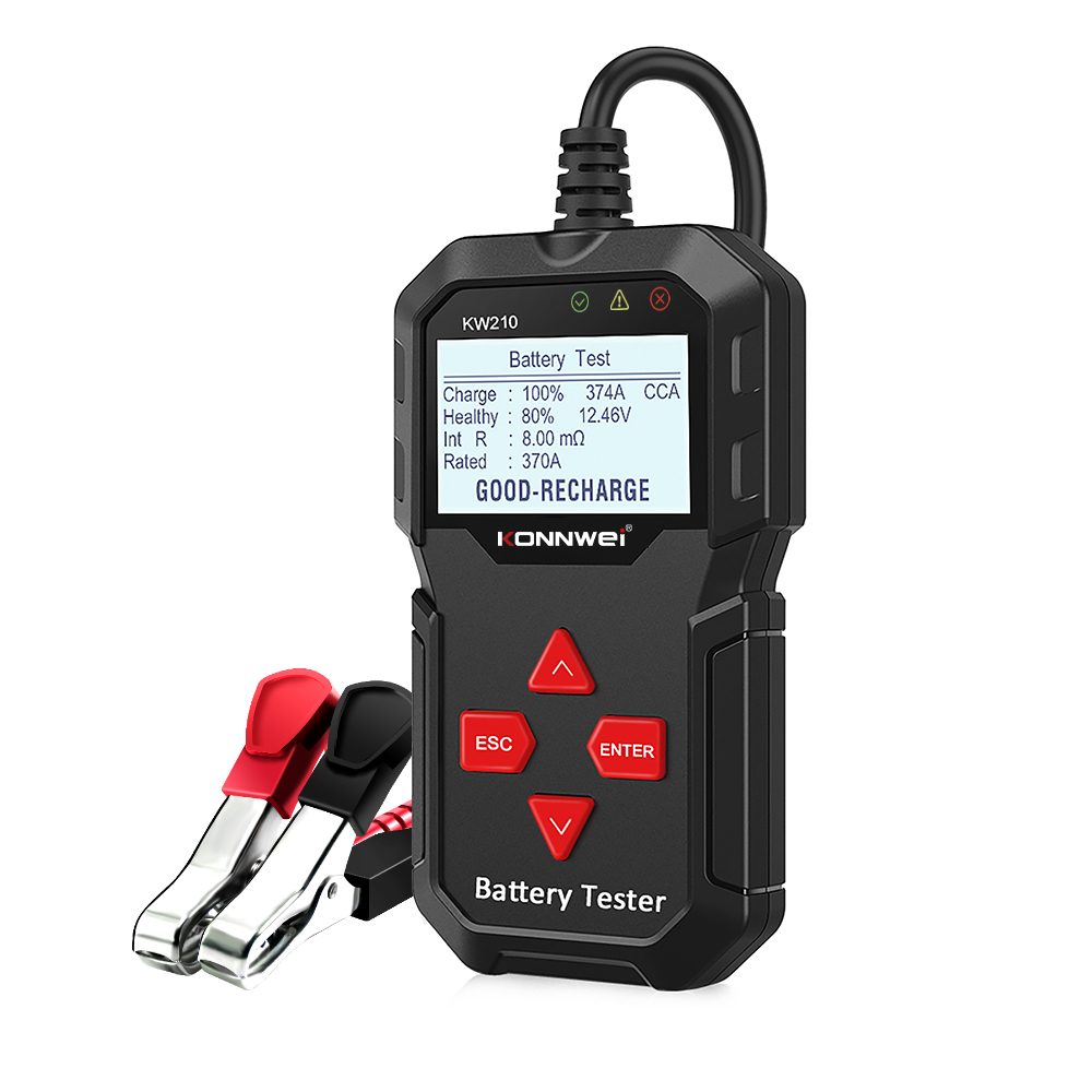 Недорогой производитель konnwei kw210, 12 В, многоязычный тестер автомобильного аккумулятора 100 - 2000 CCA, инструмент для тестирования емкости аккумулятора и напряжения