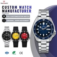 Montre automatique de plongée sportive étanche 20 ATM personnalisée OEM ODM avec cadran brossé dégradé, bracelet en caoutchouc FKM, verre saphir