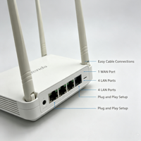 Router Inalámbrico Tenda F3 V6 SOHO 2.4GHz 300Mbps, 3 Antenas de Alta Ganancia, Puente de Red Seguro WPA2, RJ45, Apartamento en Alquiler