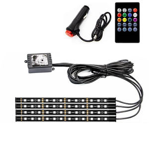 Kit d'éclairage LED multicolore pour intérieur de voiture avec contrôle par application, synchronisation musicale et étanchéité - Product Image 1