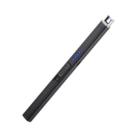 Briquet rechargeable noir mat personnalisé pour barbecue et arc électrique, briquet sans flamme pour barbecue, bougie et cuisine, pour la vente en gros et l'OEM