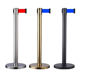 Kiểm Soát Đám Đông Thời Trang Hàng Đầu Stanchion An Ninh Hàng Đợi Khách Sạn Kiểm Soát Đám Đông Dây Có Thể Thu Vào Hàng Rào An Toàn Giao Thông - Product Image 6