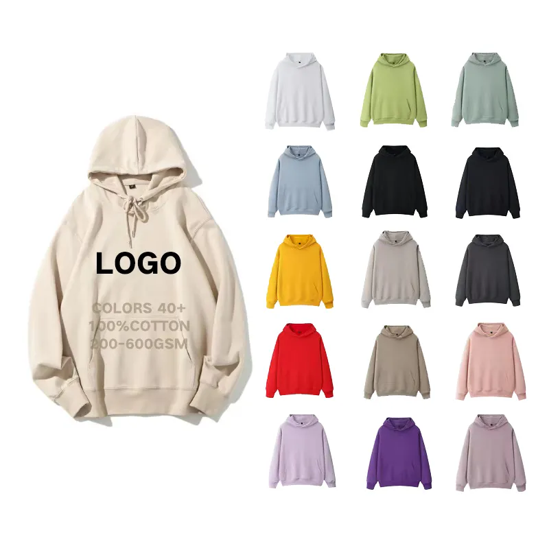 High Quality OEM Plain Heavyweight Fleece Logo Printed Cotton Oversize Custom Unisex Hoodies Mens Plain Hoodies For Winter