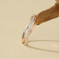 S925 deux lignes bague torsadée 925 bagues en argent en gros lots mixtes en vrac pour les femmes bague croisée