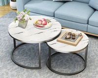 Mesa Auxiliar de Centro Extensible de Aluminio con Diseño Circular Moderno para Sala de Estar