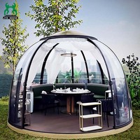 Invernaderos Modernos Transparentes con Techo de PC Efecto Cielo Estrellado, Fácil Instalación, Estructura Circular de Arco, para Comedor al Aire Libre, Hoteles y Restaurantes, Garantía de 3 Años