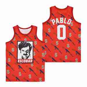 Jersey Basket Bordir Jahitan Sublimasi Ukuran US Gaya Jalanan Vintage # 15 ROAD RUNNER # 0 PABLO Seragam Pria yang Bernapas - Product Image 6