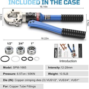 <span class=keywords><strong>Pince</strong></span> à <span class=keywords><strong>sertir</strong></span> hydraulique pour tuyaux en <span class=keywords><strong>cuivre</strong></span>, outil de sertissage portable pour tubes de <span class=keywords><strong>plomberie</strong></span>, pour l'installation de conduites d'eau et de gaz - Product Image 6