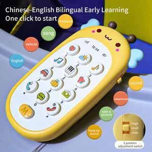Téléphone portable éducatif précoce simulé avec fonction musicale, téléphone portable bilingue pour bébé, jouet téléphone portable de dessin animé pour enfants - Product Image 4