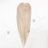 Cheveux de luxe Remy petite base Mono Top dentelle avant indétectable argent cheveux Topper