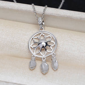 Colgante de Plata S925 con Borla para Mujer, Colgante para el Cabello con 7-9 Perlas, Accesorios de Joyería DIY, Soporte Vacío, Producto Semiacabado - Product Image 3
