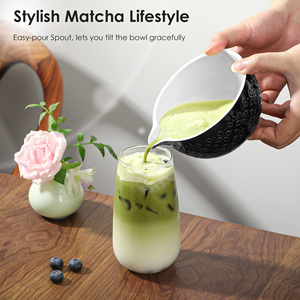 Ensemble Matcha 7 pièces, ensemble de thé Matcha en céramique de style japonais, bol traditionnel gravé, fouet en polypropylène, thé au café - Product Image 4
