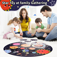 Puzzle géant personnalisé en papier pour le sol, 57 pièces, impression du système solaire, planètes, puzzles ronds pour le sol pour enfants