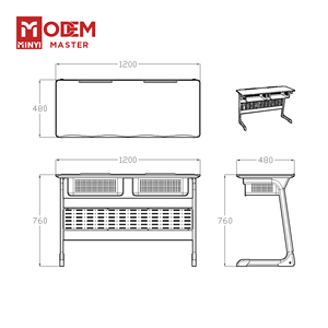 Minyi leo OEM nhà sản xuất bền nội thất trường học thiết kế hiện đại nghiên cứu bảng cho <span class=keywords><strong>2</strong></span> người sinh viên sử dụng đôi đặt sinh viên bàn - Product Image 3