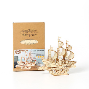 Modèle de <span class=keywords><strong>bateau</strong></span> <span class=keywords><strong>à</strong></span> voile en bois 3D, puzzle créatif, kit de construction de <span class=keywords><strong>bateau</strong></span> océanique, jouets éducatifs DIY, 5-7 ans, casse-tête mobile, cadeau pour enfants - Product Image 5