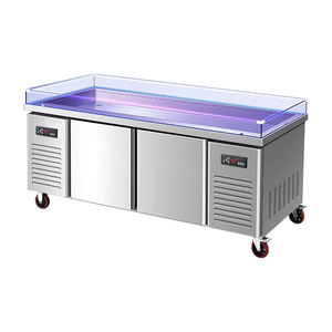 Vitrine Réfrigérée Mobile à Roulettes avec Couvercle Transparent pour <span class=keywords><strong>Buffet</strong></span> de Restaurant et Fruits de Mer - Product Image 4