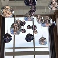 Lustres sur mesure non standard, lampes d'art d'ingénierie pour salon, taille moyenne, LED en fer, installation facile, CRI élevé 70 50000