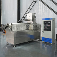 Ligne de production automatique d'extrudeuse de fabrication d'aliments bouffants de type sec à double vis pour le riz et le maïs