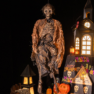 เครื่องประดับโครงกระดูกเรืองแสงฮาโลวีนชุดแขวนแห้งศพห้องประกอบฉากบ้านผีหลอนตกแต่งโครงกระดูกสยองขวัญ - Product Image 1