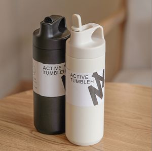 550毫升学校无双酚a保温水瓶，带吸管，不锈钢运动水杯烧瓶宽口旅行保温杯 - Product Image 3