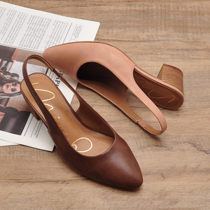 <span class=keywords><strong>Sandali</strong></span> da donna con <span class=keywords><strong>tacco</strong></span> <span class=keywords><strong>basso</strong></span> Slingback alla moda décolleté comode scarpe da ufficio antiscivolo da donna <span class=keywords><strong>sandali</strong></span> con pompa - Product Image 5