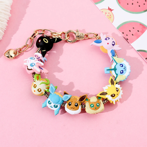 Bracelet Anime Pokémon, figurines mignonnes <span class=keywords><strong>de</strong></span> dessins animés Eevee Vaporeon Flareon, perles en métal, pendentif, bracelet DIY, accessoires <span class=keywords><strong>de</strong></span> jeu - Product Image 4