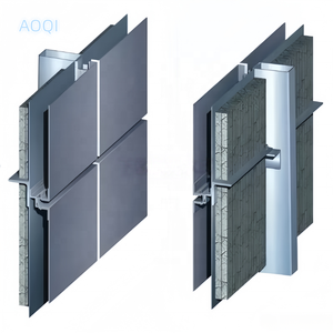 アルミニウムプレートカーテン付き外壁クラッド壁モダンデザインアルミニウムベース壁カーテンシステム - Product Image 2