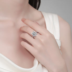 Bijoux InLove Bague Moissanite VVs1 2ct & 5ct certifiée GRA en argent sterling S925 Cadeau <span class=keywords><strong>de</strong></span> fiançailles tendance pour femme - Product Image 2