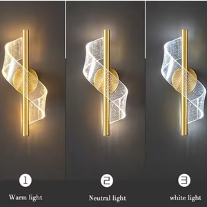 Diseño nórdico 5W Led Color cambiable negro dorado acrílico lámpara de pared para pasillo - Product Image 2