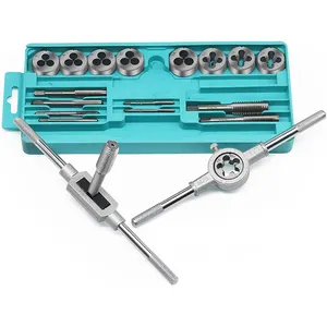 20 PCS SAE Standard Tap And Die Set Screw Threading And Repair Tool Kit With Storage Box