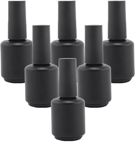 Flacons en verre transparent ambré noir vides pour vernis à ongles UV de 5 ml à 17 ml avec bouchon et pinceau, couleurs personnalisées imprimées à l'écran, 100 pièces - Product Image 1