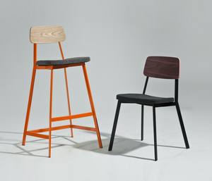 Venta caliente apilable de Metal marco de la Pu asiento Industrial silla muestra restaurante <span class=keywords><strong>Bistro</strong></span> Cafe Hotel marco de Metal Loft silla - Product Image 5