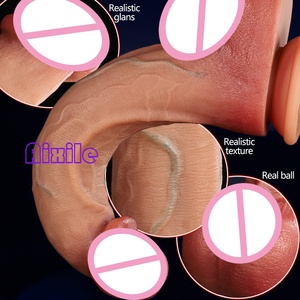 Dildo réaliste en silicone souple à double couche avec ventouse puissante <span class=keywords><strong>pour</strong></span> femmes et hommes, <span class=keywords><strong>pour</strong></span> stimulation anale et du point G, jouets sexuels <span class=keywords><strong>pour</strong></span> adultes - Product Image 4