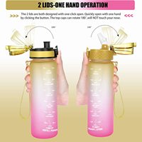 Bouteille d'eau personnalisée pour enfants, pour l'école avec couvercle en paille, incassable, étanche, sans BPA, bouteilles d'eau de motivation