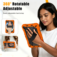 Funda Triple Protección Antigolpes para Tablet Redmi Pad 2 de 9.7 Pulgadas con Correa de Mano Giratoria de 360 Grados, Soporte y Correa para Hombro