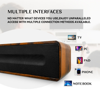 Barre de son TV 120W avec caisson de basses 2.1, système de son surround sans fil pour cinéma maison avec communication USB, Aux/Optique/Coaxial/RCA